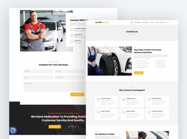 Plantilla Divi para Tienda Online de Autopartes – Solución Eficiente para Negocios Automotrices