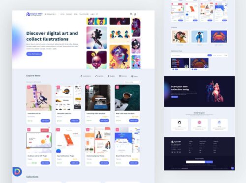 Plantilla Divi para Marketplace de Productos Descargables – Fácil y Rápido
