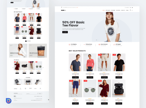 Plantilla Divi para Tienda Online – Diseño de Ecommerce Norda para Divi