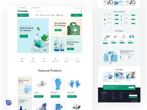 Plantilla Divi para Tienda Online de Farmacias – Ecommerce Rápido y Seguro