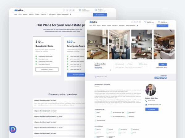 3. Real-Estate-Directory-Divi-Template Plantilla Divi para Inmobiliarias Modernas: Directorio de Propiedades v2